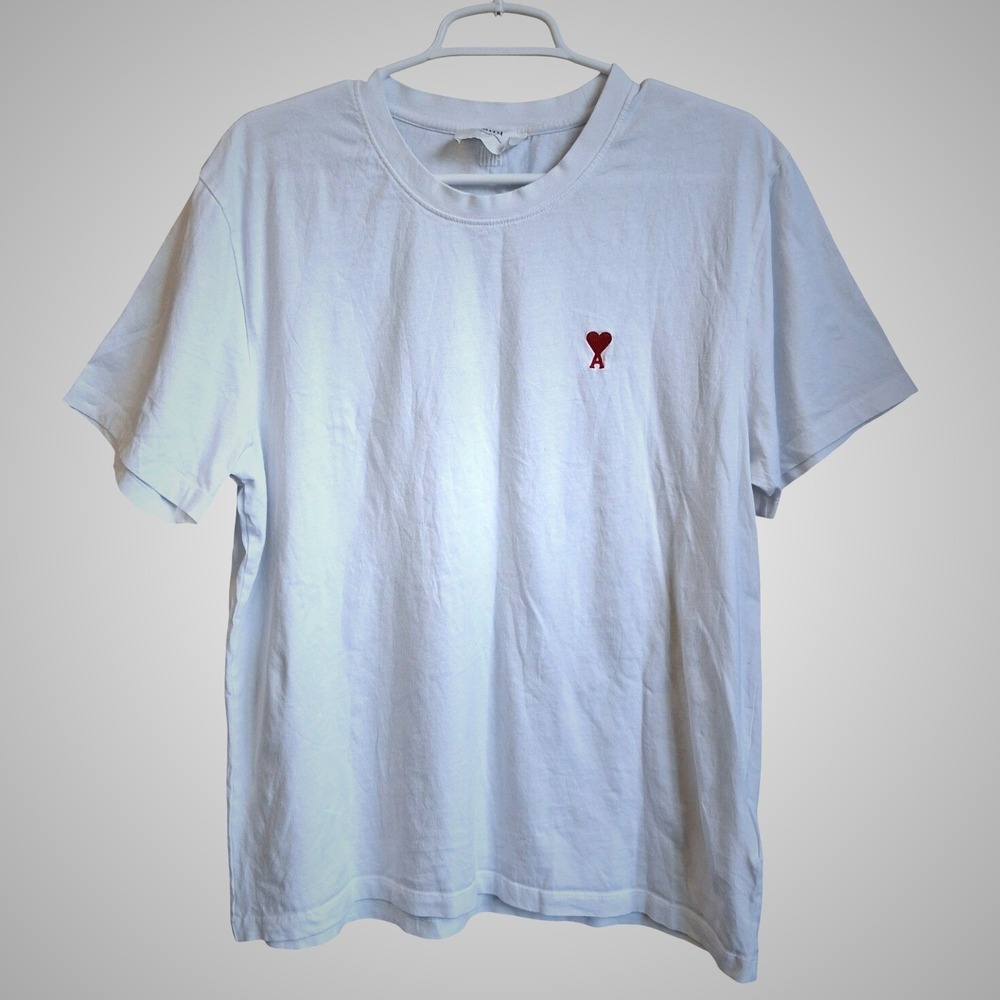 Ami Alexandre Mattiussi SS TShirt De Coeur One Point Logo Tops White XXL EUC